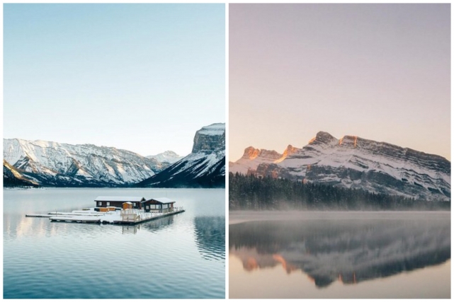 Слева: озеро Минневанка. Справа: озеро Ту Джек – Альберта